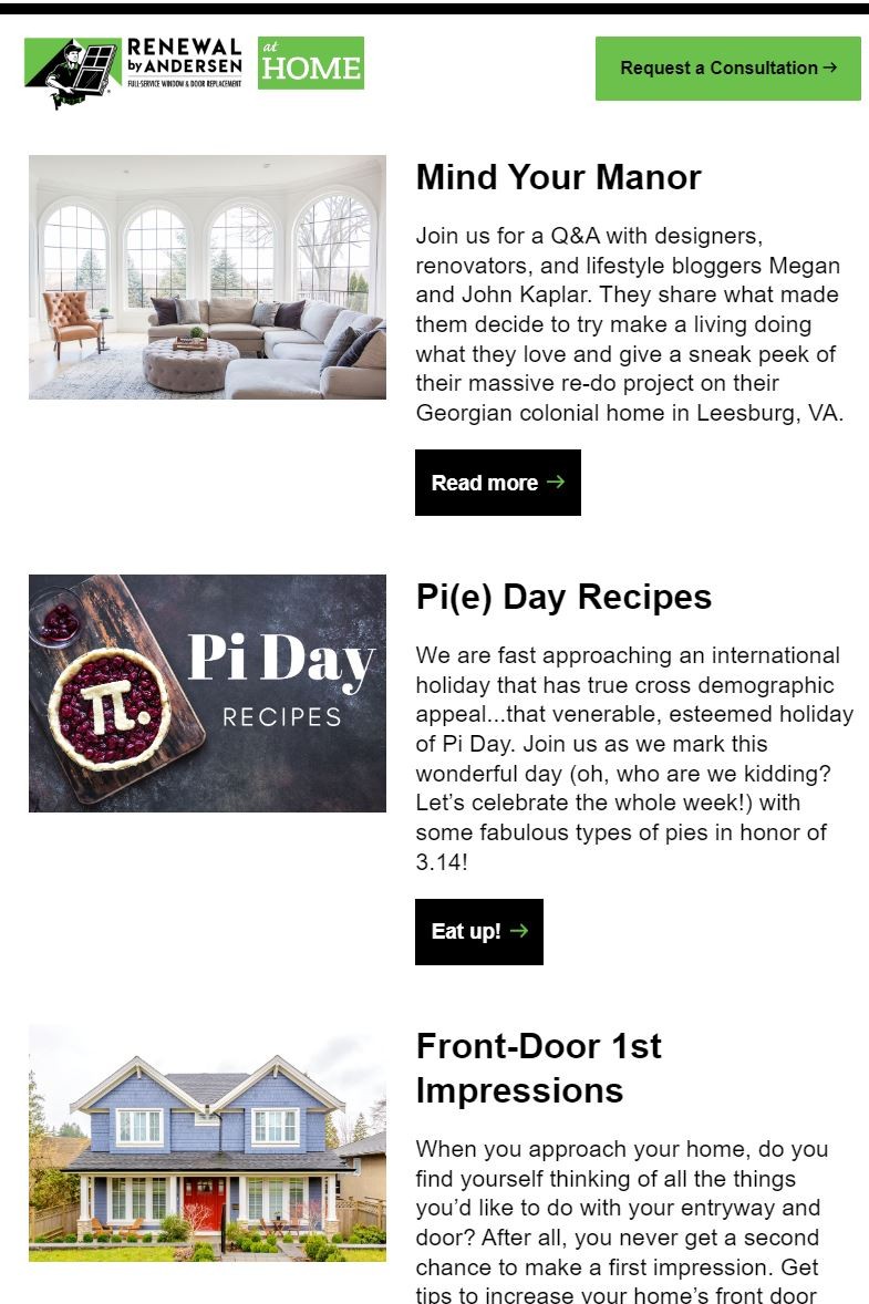 sign up for our homeowner newsletter