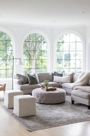 Arched manor main living area with new windows from renewal by andersen