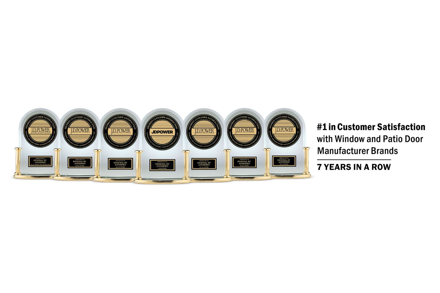 7 years of JD Power Customer Satisfaction Awards for Renewal by Andersen in a row from 2019 to 2026