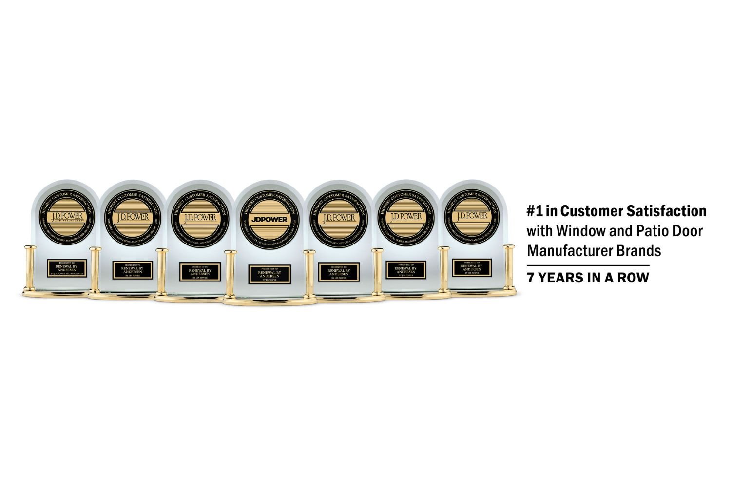 7 years of JD Power Customer Satisfaction Awards for Renewal by Andersen in a row from 2019 to 2026