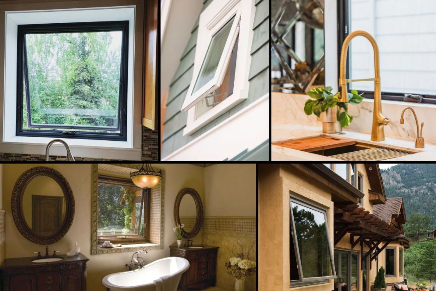 Composite image of examples of awning windows