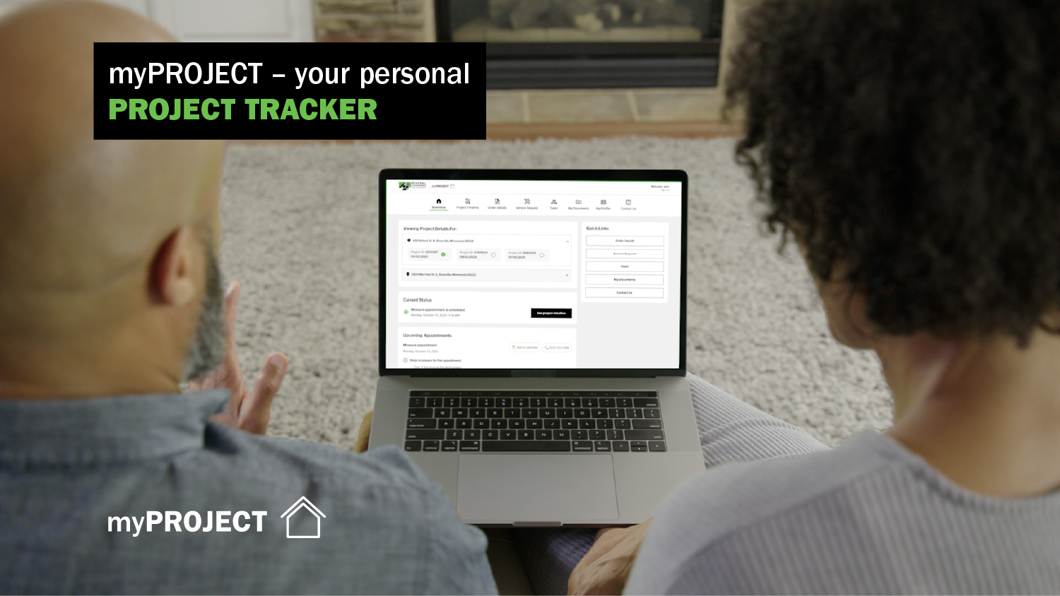 Explore the myProject homeowner portal.