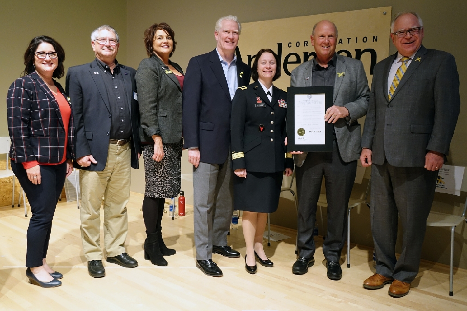 Andersen Corporation and its subsidiaries recognized as a Yellow Ribbon company for commitment to veterans, service members, and military families.
