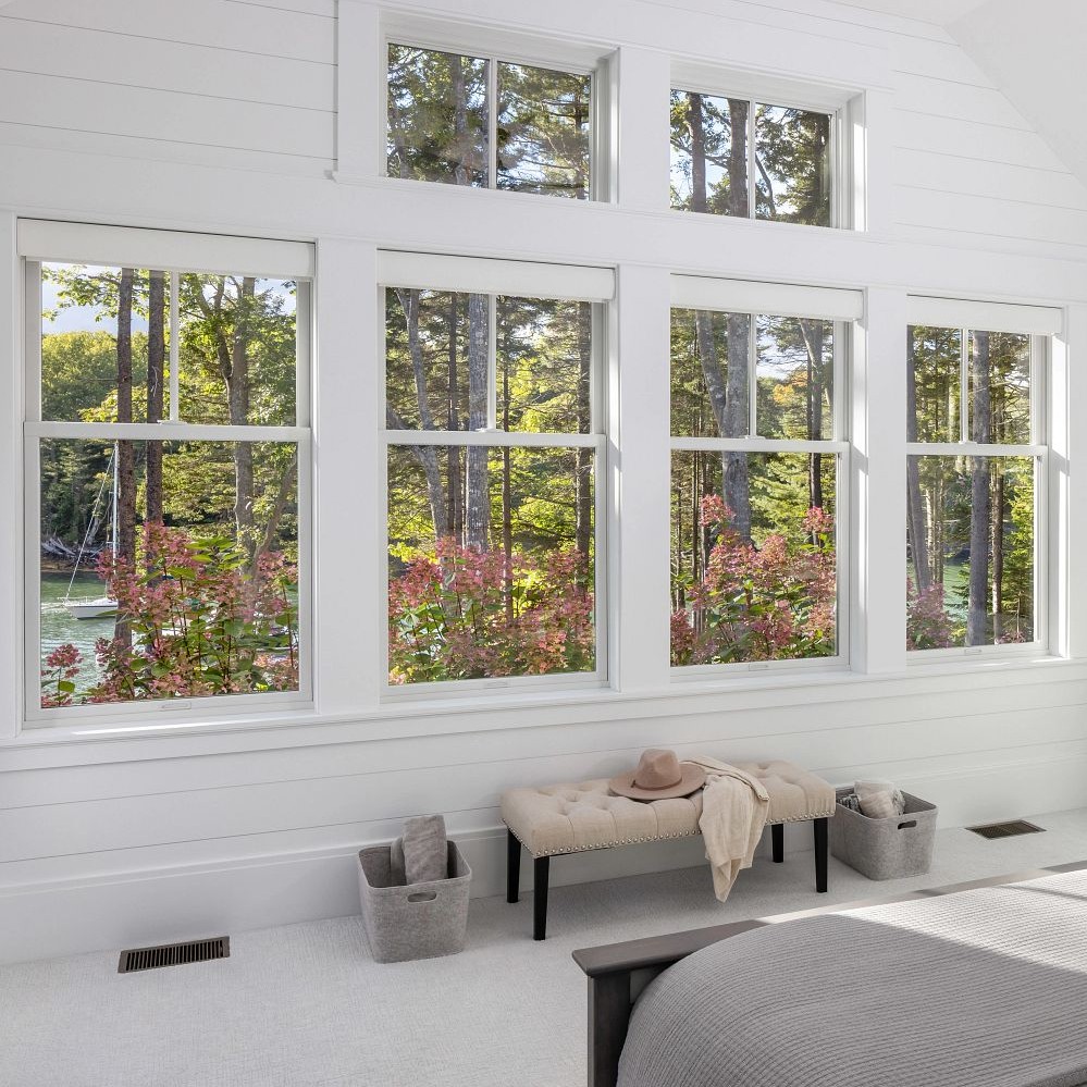 Double hung windows are great in gamily rooms overlooking porches