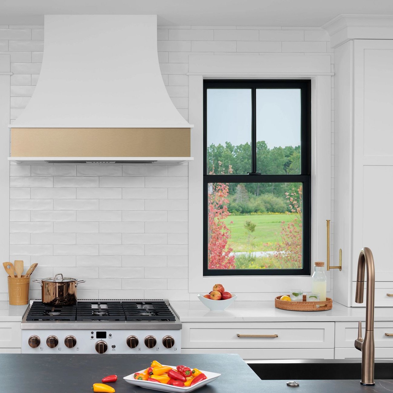Double hung windows are great in kitchens or places where you want to save space. This is in a kitchen