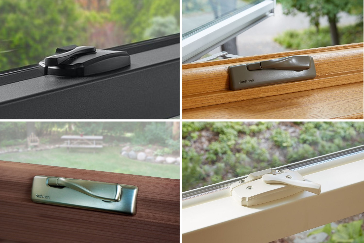 An assortment of hardware options are available in many colors and finishes