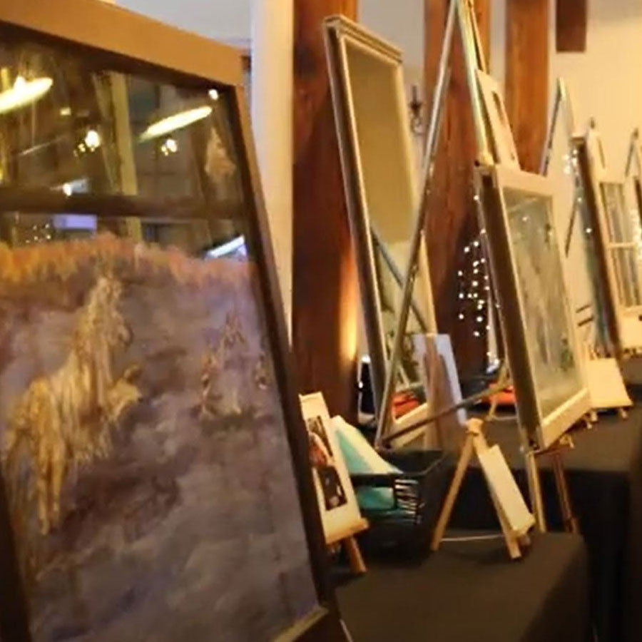 Artist volunteered to turn old windows into masterpieces for an auction at the gala