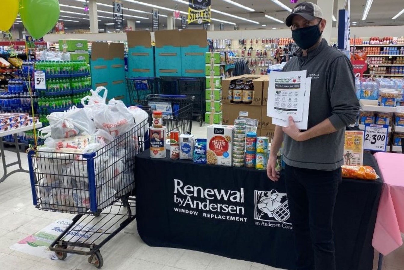 Renewal by Andersen booth at store to gather donations