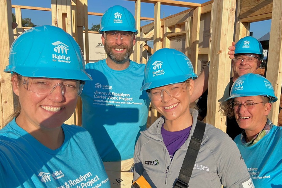 Renewal by Andersen volunteers work on Habitat for Humanity Carter Project